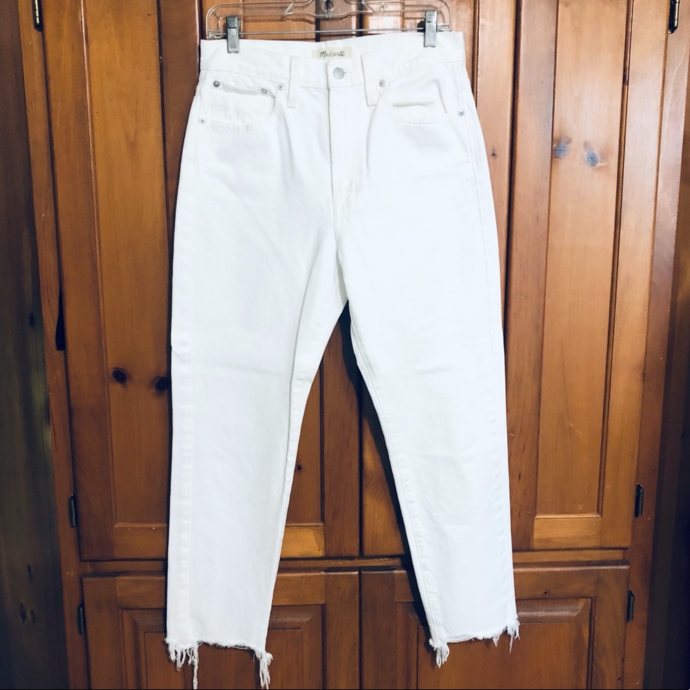 Madewell white jeans * the perfect summer jean * sz 27  rough hem